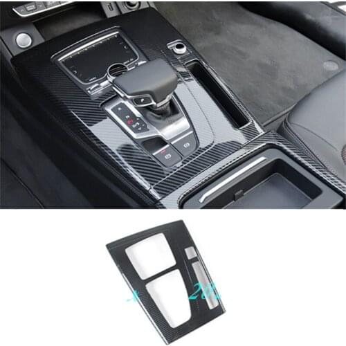 Gear Shift Panel Cover For Audi Q5 SQ5 LHD 2018-2020 Interior Carbon Fiber Trims Car Styling Accessories