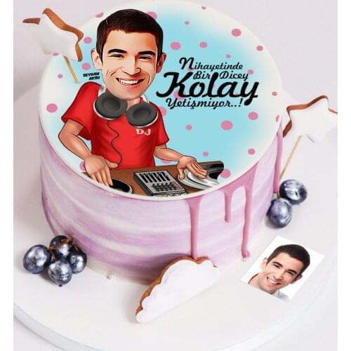 Personalized Mr DJ Cartoon Printed Age Cake For Edible Sugar Paper-1