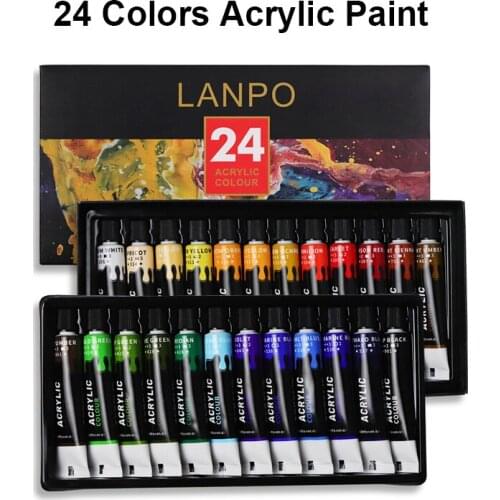 Professional 24 Colors Aluminum Tube Acrylic Paint Set For Artists Painting