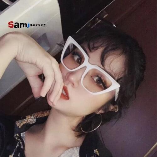 Samjune Cat Eye Glasses Frames Women Anti-blue Light Computer Eyeglasses Female Transparent Optical Frames
