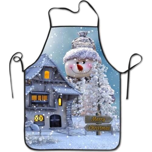 Merry Christmas Adjustable Bib Apron - Washable Unisex Cooking Kitchen Aprons For Chef Dinner Party Cooking Baking Crafting