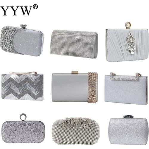 Silver Small Clutch Evening Bags Luxury for Women Wedding Party Clutch Bags Highclass Evening Crystal Clutch Purse Prom Sac
