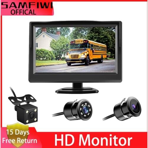 4.3-5 inch Car Monitor 12-24V Parking Reaverse Backup Camera System TFT LCD Screen IR LED Night Vision Rear View Camera