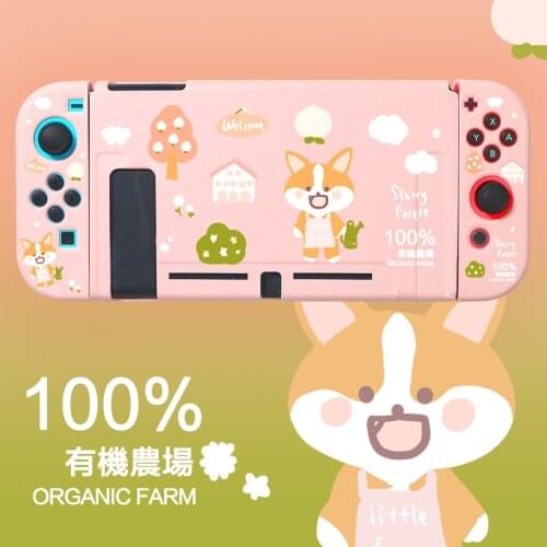 STARRY FOREST Corgi Farm cute pink soft protective case shell for nintendo switch for girls