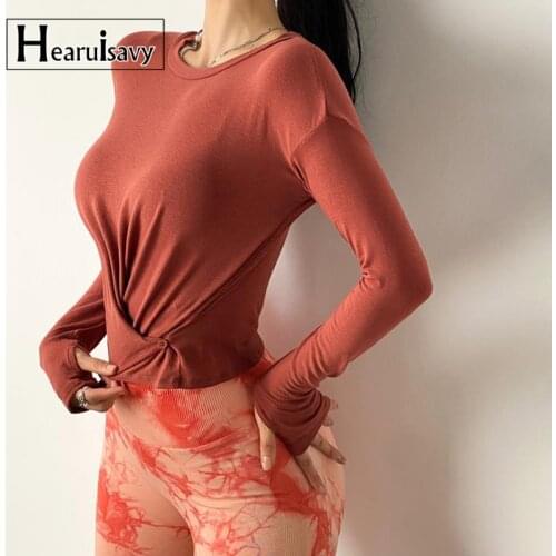 Autumn New Button Design Fitness Crop Tops Women Long-Sleeve Loose Yoga Shirts Outdoor Running Quick-Drying Sports T Shirt