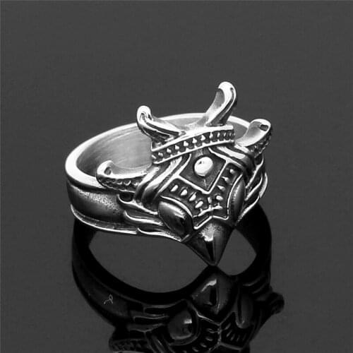 Viking Men Ring Norse Amulet Silver Color Odin Crow Stainless Steel Multi Size Retro Rings High-Quality Metal Titanium Jewelry