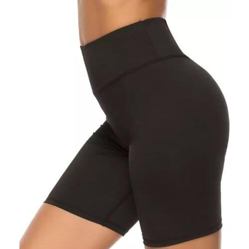 TOIVOTUKSIA New Fashionable Women Solid Color Elasticity Gym Active Hot Sale Black Hig Waist Cycling Slim Shorts For Ladies