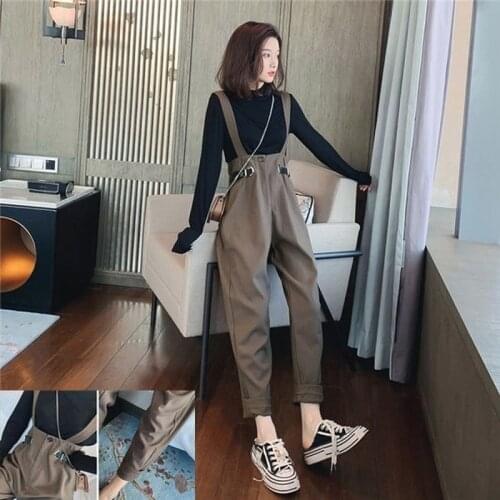 Harajuku High Waist Bib Women 2021 Spring and Autumn New Casual Pants Summer Womens Clothing Cargo Pants Women
