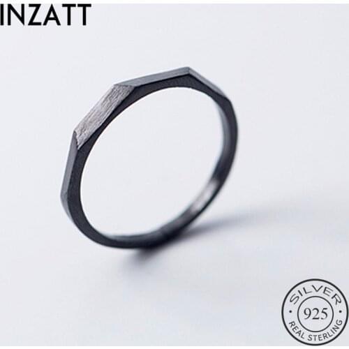 INZATT Real 925 Sterling Silver Geometric Ring For Fashion Women Punk Fine Jewelry Minimalist Accessories 2019 Gift