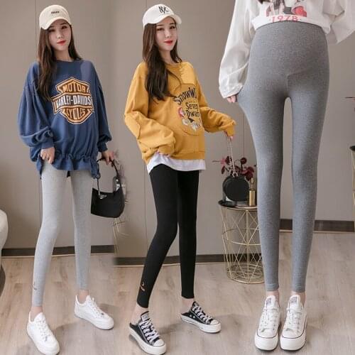096# Maternity pants Spring Autumn Support Abdomen Elastic Waist Belly Support Pants Maternity Leggings Maternity Trousers