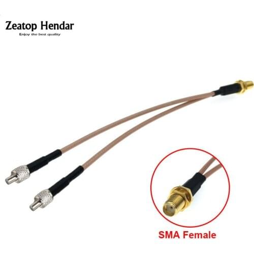 1Pcs SMA Female to Dual 2 X TS9 Female Y Type Splitter Combiner Jumper Cable RG316 / RG174 Wire 10/15/20/30/50cm