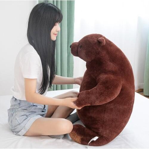 100CM Huge Brown Bear Plush Toys Lovely Teddy Bear Plush Stuffed Animal Soft Doll Pillow Cushion Toys For Girls Kids Birthday