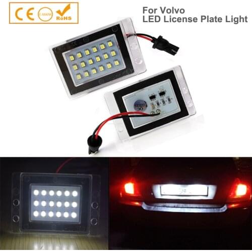 2pcs 18SMD LED License Plate Light Number Plate Module Lamp White Canbus For Volvo 855 1993-1997 V70 V70XC 1997-2000 Car Styling