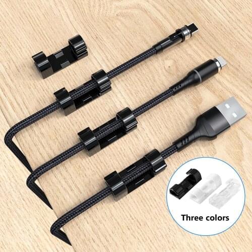 20PCS Cable Organizer Clips Cable Management Wire Manager Cord Holder USB Charging Data Line Bobbin Winder Wall Mounted Hook