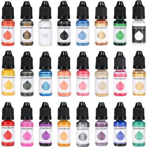 24 Colors UV Epoxy Resin Colorant Ink Pigment Liquid Coloring Dye DIY Art Crafts Decorations Jewelry Pendant Handicrafts
