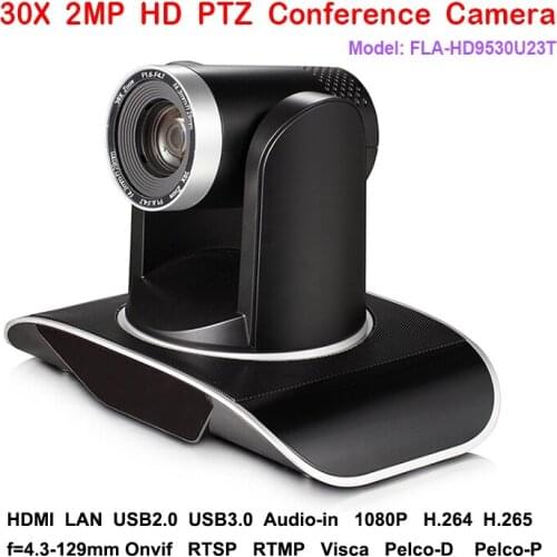 2MP 30x Optical Zoom PTZ IP Streaming Skype Conference Camera with Simultaneous HDMI and USB Outputs
