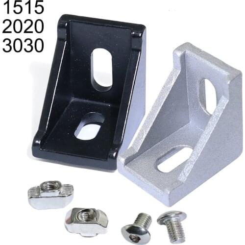 30 50pcs 1515 2020 3030 Series Corner Angle L Brackets Connector Fasten connector for 15S 20S 30S Aluminum Extrusion Profile