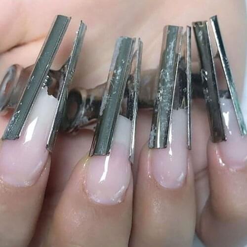 6pcs Curvature Clips Curve Nail Pinching Tool Stainless Steel Acrylic Nail Pincher Clips Nail Extension Pinching Tool Nail Clip