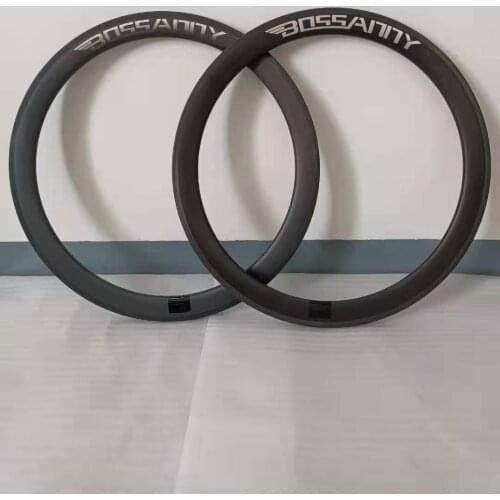 BOSSANNYWHEELS 700C Road Disc Brake Carbon Rim Clincher Tubuless Ready 50 Depth Rim Brake Full Carbon Bicycle Wheelset Rim