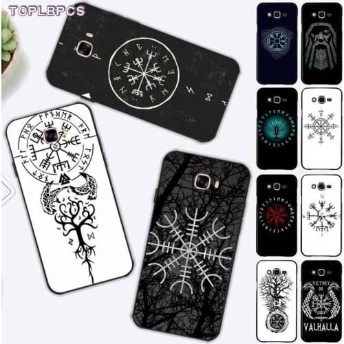 TOPLBPCS Viking Vegvisir Odin Nordic Painted Phone Case for Samsung J6 J7 J2 J5 prime J4 J7 J8 2016 2017 2018 DUO core neo