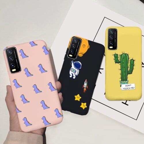 Cute Dinosaur Animal Cover For VIVO Y11S Y12S 2021 Case Macaroon Silicone Soft Coque For Vivo Y11 S 11S Y12 12S Phone Back Cover