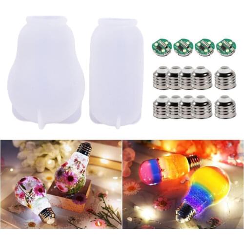 DIY Light Bulb Silicone Resin Mold Set Chip Base Cover LED Bulb Epoxy Molds