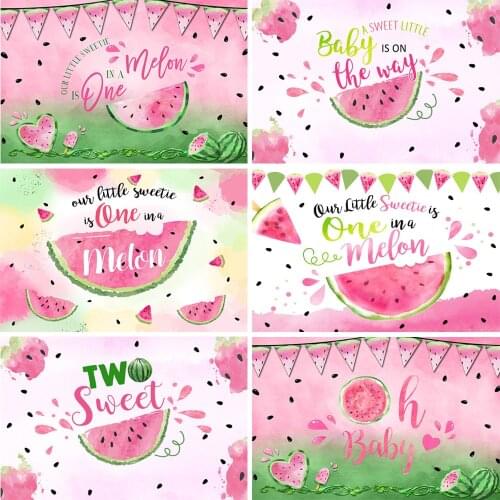 Watermelon Birthday Backdrops In A Melon Pink Watermelon Backdrop Sweet Girl 1st Birthday Party Decor Supplies Portrait Photo