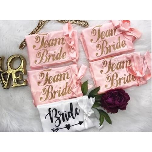 Customize team bride wedding mother of the bride groom satin pajamas robes,bride Bachelorette kimonos gowns gifts party favors