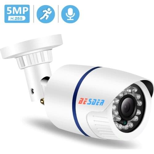 BESDER H.265 HD 2MP/ 3MP/ 5MP Security IP Camera SONY IMX335 ABS Plastic Outdoor Audio Camera IP DC12V / 48V PoE Waterproof IPC