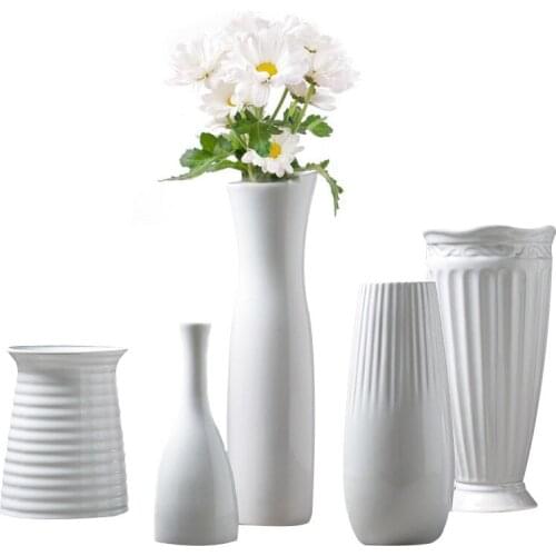 Classic White Ceramic Vase Chinese Arts And Crafts Decor Contracted Porcelain Flower Vase Creative Gift Household Decoration