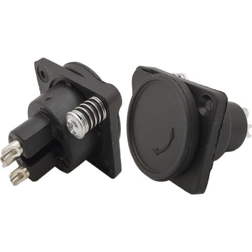 2Pcs Black 3 Pin XLR Female Jack 3Pin XLR Connector Panel Mount Audio Speaker Plug Connectors with Dust Cap