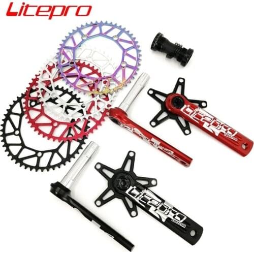 Litepro Edge Crankset 130BCD Chainring 170mm Crank Aluminum Alloy CNC Press-in Bottom Bracket Road Folding Bike Part