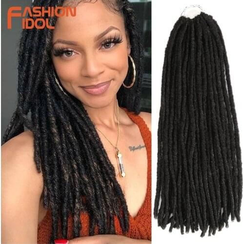 FASHION IDOL Synthetic Faux Locs Crochet Braids Hair Dreadlocks Knotless Hook Dreads Ombre Braiding Hair Extensions For Women