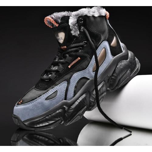 Mens winter warm snow boots fashion trendy shoes non-slip wear-resistant rubber high-quality rubber ankle boots size 39-45