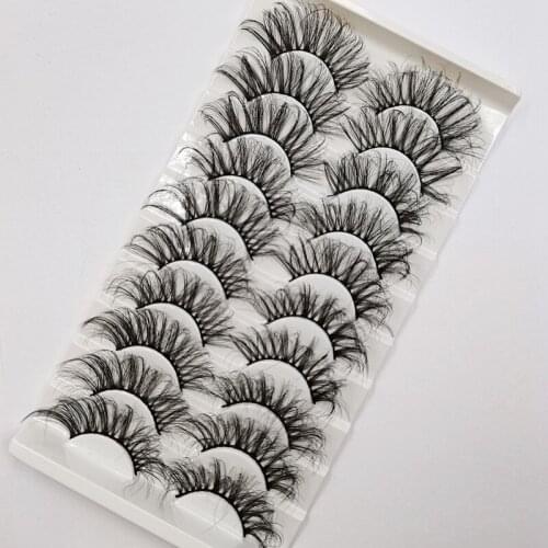 2021 New 10 Pair 3D Mink Lashes Fluffy Soft Wispy Volume Natural long Cross False Eyelashes Eye Lashes Reusable Eyelash