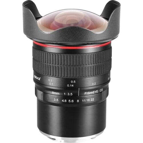 Meike Camera Lens 8mm F3.5 Ultra HD Fisheye for Nikon F Mount D7100 D5300 D750 D3100 D3200 D5100 D90 DSLR APS-C/Full-Fram