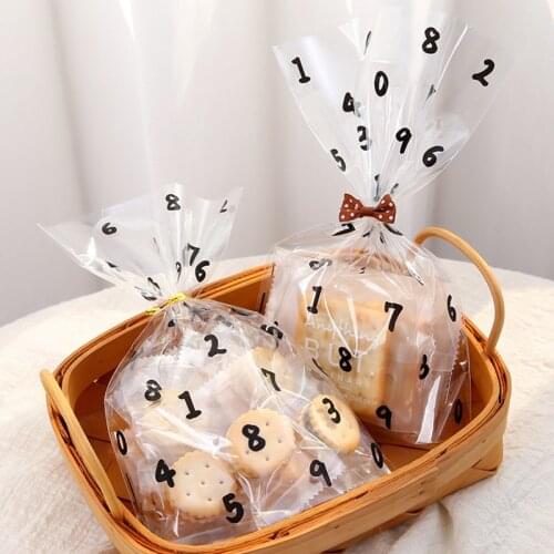 Digital Pattern Christmas Gift Bag Cookie Candy Bags Plastic Bag Lollypop Bread Packing Party Wedding Decoration Chocolate Box
