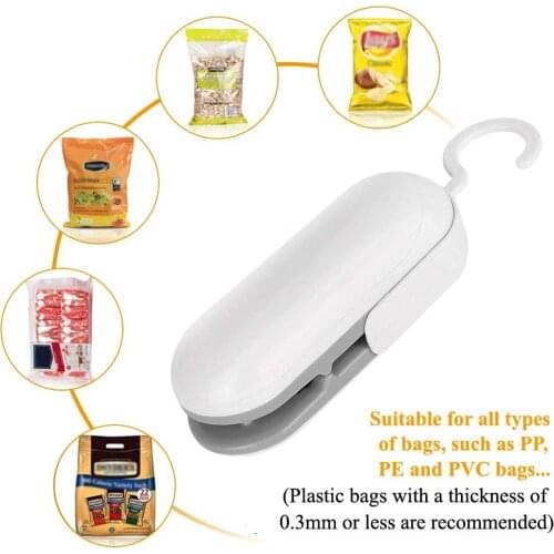 Portable Mini Sealing Machine Kitchen Household Sealing Food Clip Heat Sealer for Kitchen Convenience Food Saver Bag Clips