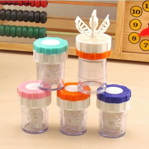 Portable Manually One Plastic Contact Lens Cleaner Washer Cleaning Lenses Case Tool