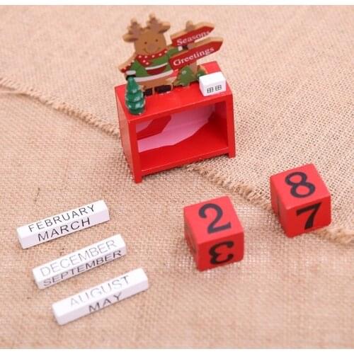 Home Xmas Table Decor New Year Christmas Ornaments Wooden Merry Christmas Decorations Advent Calendar for Home