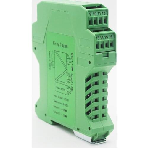 RTD pt100 Din rail temperature transmitter 4-20ma 0-10v temperature transducer 0-100 200 300 Degree