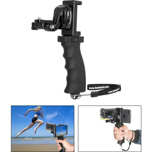 Fantaseal Camera Handle Grip Mount Stabilizer + CellPhone Clip for iPhone X 8 XS MAX Huawei P30 XiaoYi 4K Xiaomi Mijia Eken H9R
