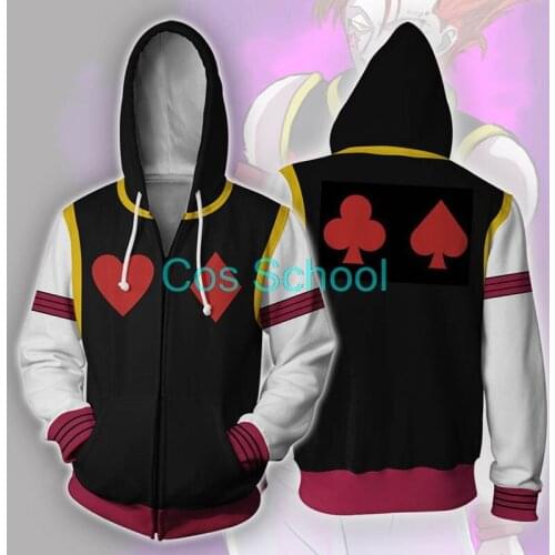 Cos School Hunter X Hunter Hoodies Hisoka Cosplay Hooded Jacket Men Women Sweatshirt Hisoka Costumes Coats