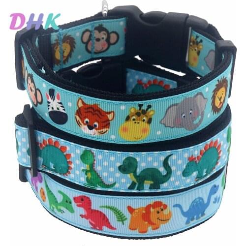 DHK 1'' 25mm Dog Collar Camo Personalized Adjustable High Quality Ribbons Pet Collars C1949