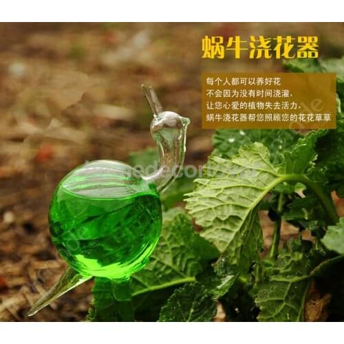 Glass Plant Flowers Water Feeders Self Watering Snail Design Plant Waterer