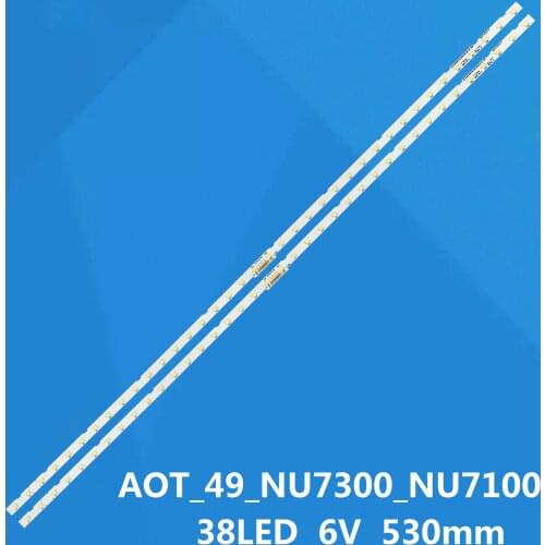LED Backlight strip 38 leds for Samsung 49"TV AOT_49_NU7300_NU7100_2X38_3030C_d6t-2d1_19S2P rev.v4 UE49NU7140 UE49NU7100