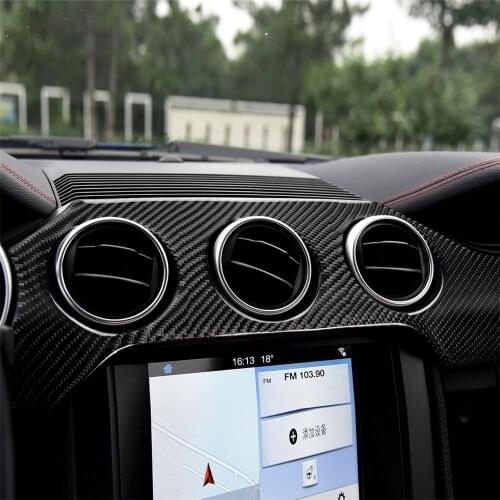 Carbon Fiber Interior Decoration Dashboard Panel Cover Trim for Ford Mustang Car Stylish Decal Stickers Accessories Brand New