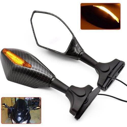 Universal Motorcycle LED Turn Signals Rear View Side Mirrors For Yamaha TTR125 TTR250 TTR600 XT250 TRICKER DT230