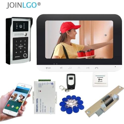 7 Inch Wifi Video Door Phone Doorbell Intercom System Metal RFID Keypad Code Fingerprint Camera App Remote Unlock Electric Lock