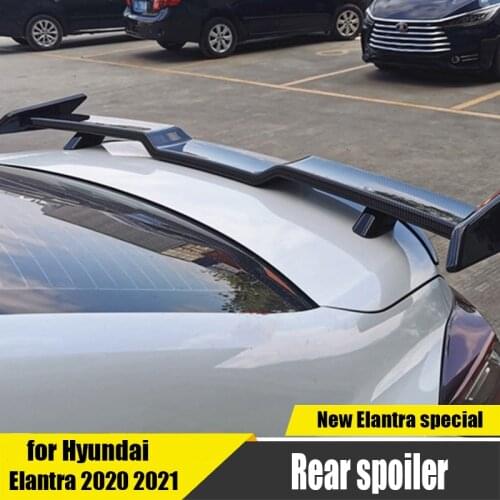 For Hyundai Elantra Avante CN7 2020 2021 ABS upgrade performance version big tail without perforation exterior rear spoiler